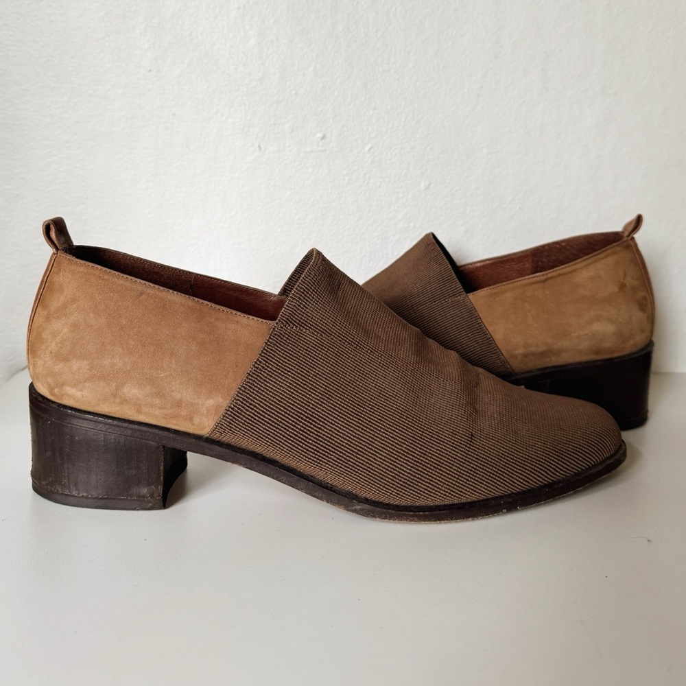 Donald J Pliner Leather Block Heel Loafers - Picture 4 of 9